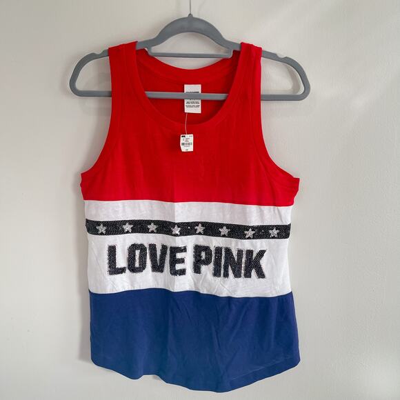 NWT Small PINK Sequin Top Red/White/Blue - Picture 1 of 4